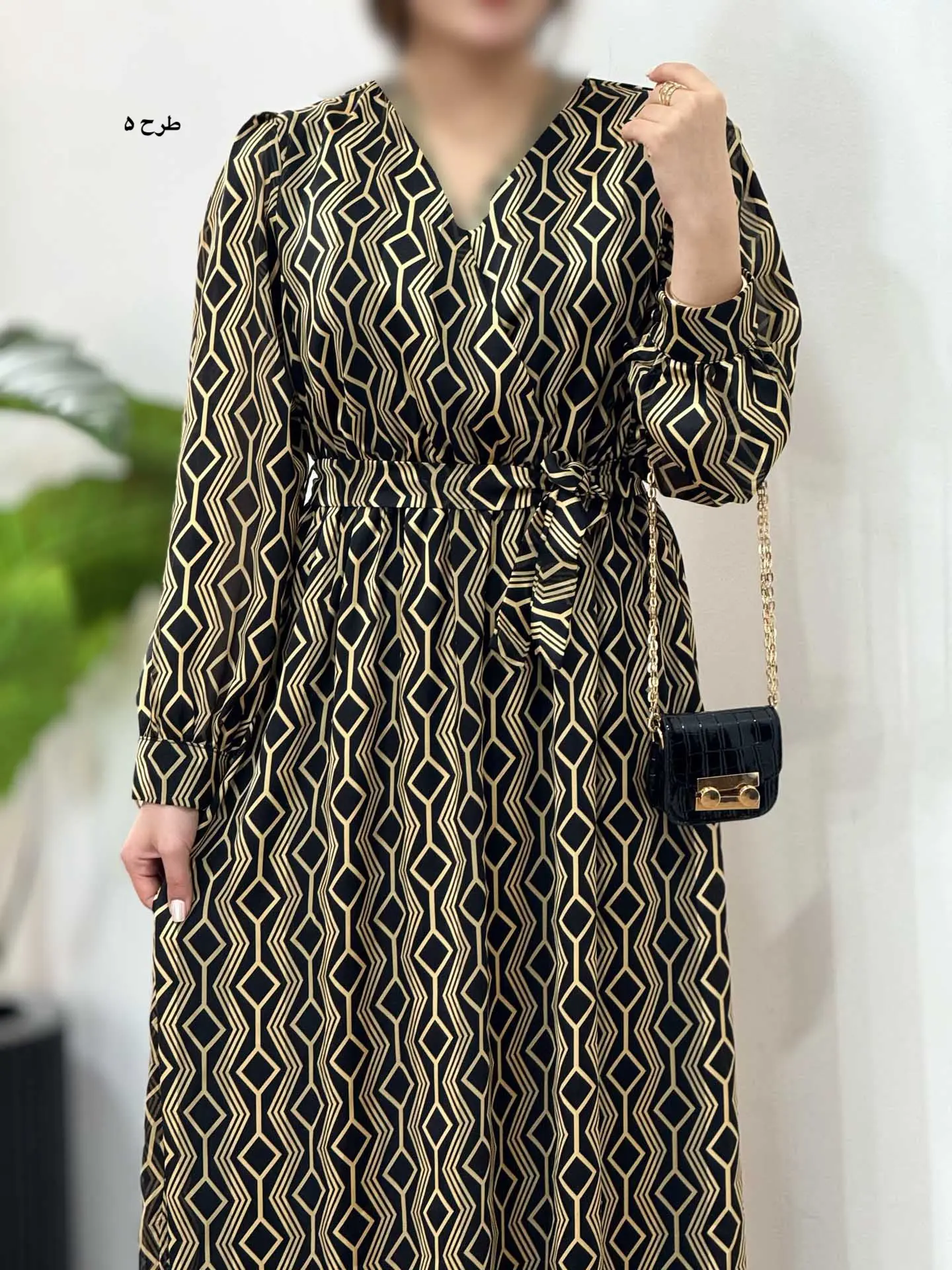 پیراهن بلند حریر آستردار آوا کد 4760